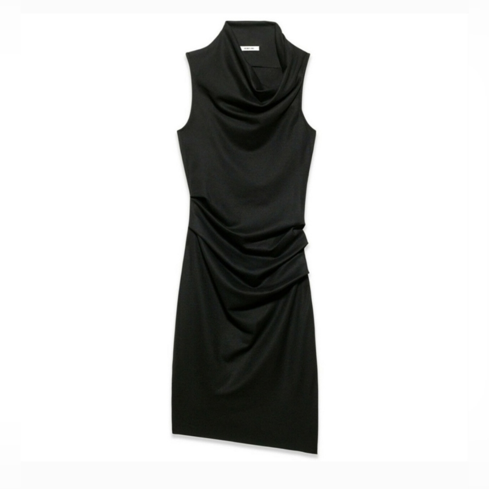 HELMUT LANG Sonar Grey Asymmetrical 100% Wool Sleeveless Dress Women's Size XS - Picture 4 of 16